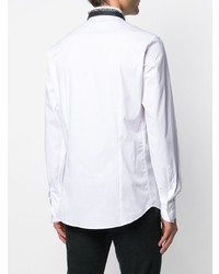 Camicia a maniche lunghe con borchie bianca e nera di Philipp Plein