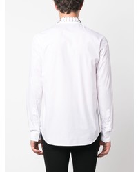 Camicia a maniche lunghe con borchie bianca di Philipp Plein