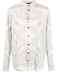 Camicia a maniche lunghe con stampa cachemire bianca di Atu Body Couture
