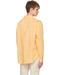 Camicia a maniche lunghe con stampa cachemire gialla di Jacquemus