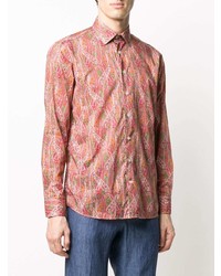 Camicia a maniche lunghe con stampa cachemire multicolore di Etro