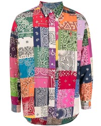 Camicia a maniche lunghe con stampa cachemire multicolore di Readymade