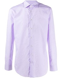 Camicia a maniche lunghe con stampa cachemire viola chiaro di Etro