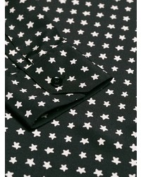 Camicia a maniche lunghe con stelle nera di Saint Laurent