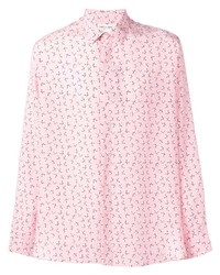 Camicia a maniche lunghe con stelle rosa di Saint Laurent