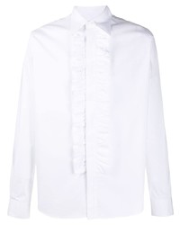 Camicia a maniche lunghe con volant bianca di Ami Paris