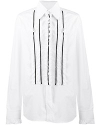 Camicia a maniche lunghe con volant bianca di Dolce & Gabbana