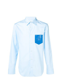 Camicia a maniche lunghe decorata azzurra di Maison Margiela