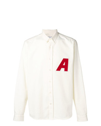 Camicia a maniche lunghe decorata bianca di AMI Alexandre Mattiussi