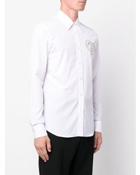 Camicia a maniche lunghe decorata bianca di Alexander McQueen