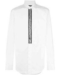 Camicia a maniche lunghe decorata bianca di DSQUARED2