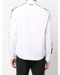 Camicia a maniche lunghe decorata bianca di Roberto Cavalli