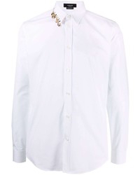 Camicia a maniche lunghe decorata bianca di Versace