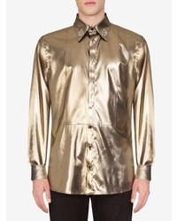 Camicia a maniche lunghe decorata dorata di Dolce & Gabbana