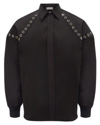Camicia a maniche lunghe decorata nera di Alexander McQueen