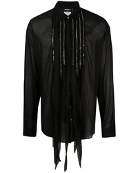 Camicia a maniche lunghe decorata nera di DSQUARED2