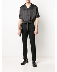 Camicia a maniche lunghe decorata nera di Saint Laurent