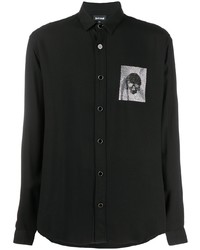 Camicia a maniche lunghe decorata nera di Just Cavalli