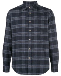 Camicia a maniche lunghe di flanella scozzese blu scuro di Portuguese Flannel