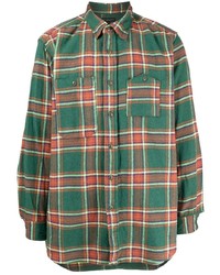 Camicia a maniche lunghe di flanella scozzese verde di Engineered Garments