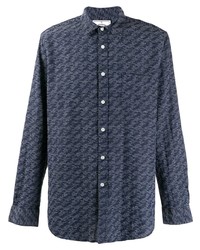Camicia a maniche lunghe di flanella stampata blu scuro di Portuguese Flannel