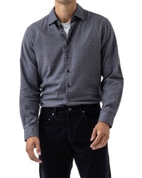 Camicia a maniche lunghe di flanella stampata grigio scuro