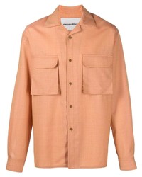 Camicia a maniche lunghe di lana arancione di Henrik Vibskov