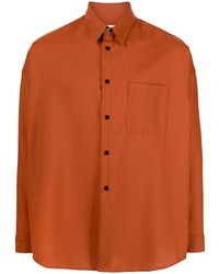 Camicia a maniche lunghe di lana arancione di Marni