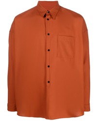 Camicia a maniche lunghe di lana arancione di Marni