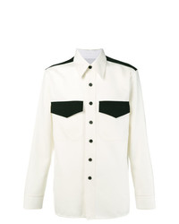 Camicia a maniche lunghe di lana bianca e nera di Calvin Klein 205W39nyc