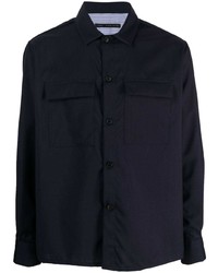 Camicia a maniche lunghe di lana blu scuro di Low Brand