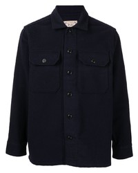 Camicia a maniche lunghe di lana blu scuro di Polo Ralph Lauren