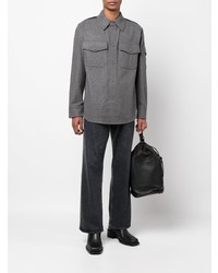 Camicia a maniche lunghe di lana grigia di Helmut Lang