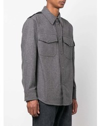 Camicia a maniche lunghe di lana grigia di Helmut Lang