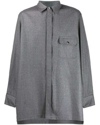 Camicia a maniche lunghe di lana grigia di Fumito Ganryu