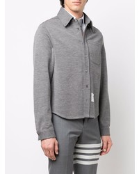 Camicia a maniche lunghe di lana grigia di Thom Browne