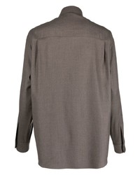 Camicia a maniche lunghe di lana marrone di Auralee