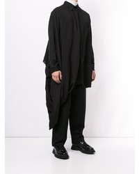Camicia a maniche lunghe di lana nera di Yohji Yamamoto