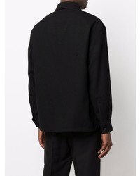 Camicia a maniche lunghe di lana nera di Lemaire