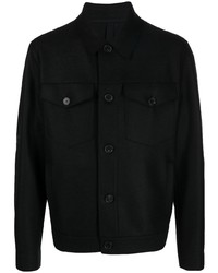 Camicia a maniche lunghe di lana nera di Harris Wharf London