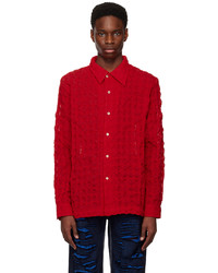 Camicia a maniche lunghe di lana rossa di Séfr