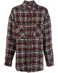 Camicia a maniche lunghe di lana scozzese bordeaux di Faith Connexion