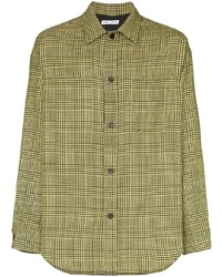 Camicia a maniche lunghe di lana scozzese gialla