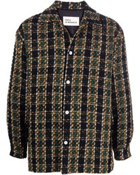 Camicia a maniche lunghe di lana scozzese multicolore di Drôle De Monsieur