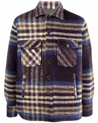 Camicia a maniche lunghe di lana scozzese multicolore di Tintoria Mattei