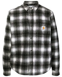 Camicia a maniche lunghe di lana scozzese nera e bianca di Carhartt WIP