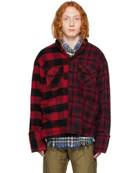 Camicia a maniche lunghe di lana scozzese rossa di Greg Lauren