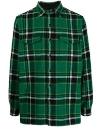 Camicia a maniche lunghe di lana scozzese verde scuro di Polo Ralph Lauren