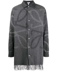 Camicia a maniche lunghe di lana stampata grigia di Loewe