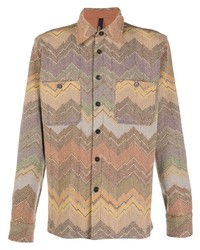 Camicia a maniche lunghe di lana stampata multicolore di Missoni